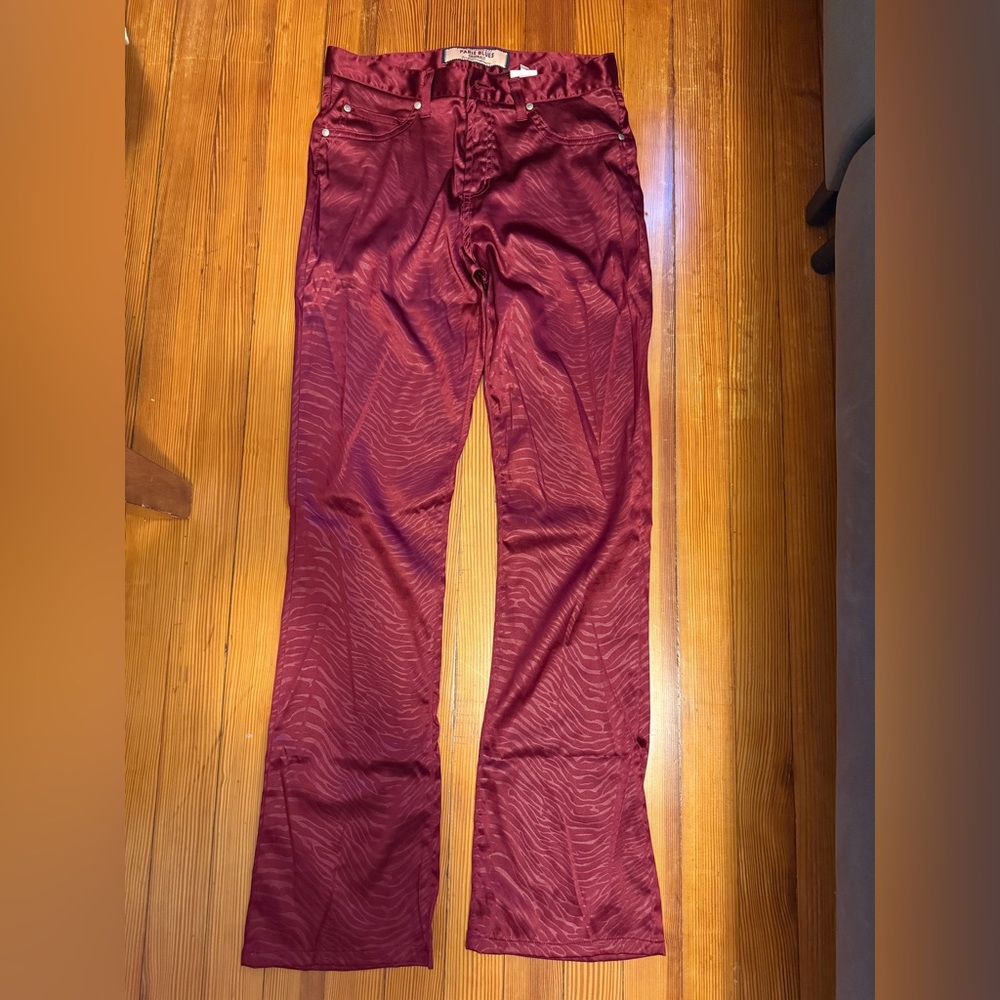 Burgundy Satin Pants